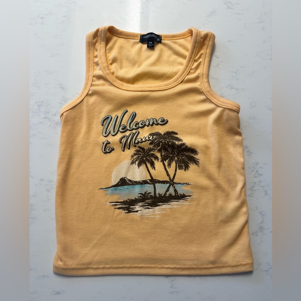 ORIGINALITY from DILLARDS Light Orange Maui ribbed tank top girl’s kids medium M
